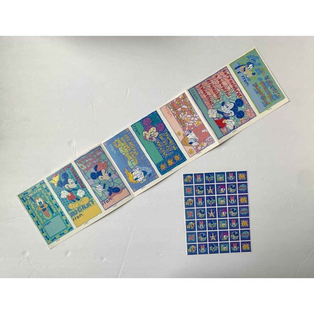 Vintage Disney Mickey Minnie Mouse Valentine Cards & Stickers